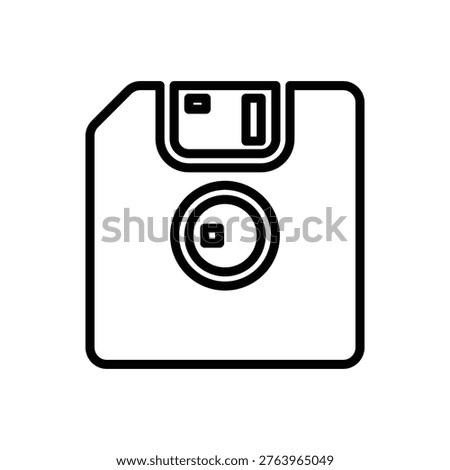 Floppy disk icon, Line Vector graphics