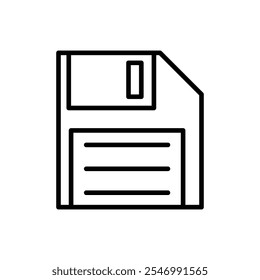 Floppy disk icon linear logo isolated