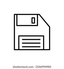 Floppy disk icon linear logo isolated