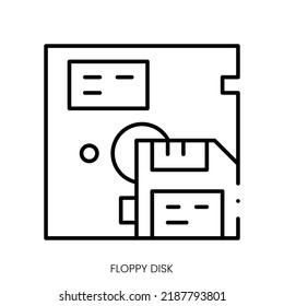 floppy disk icon. Linear style sign isolated on white background. Vector illustration