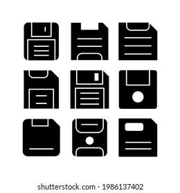 Diskettensymbol oder Logo einzeln auf dem Zeichen - Vektorgrafik - Sammlung von hochwertigen Vektorsymbolen mit schwarzem Stil
