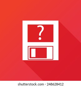 Floppy disk icon. Long shadow