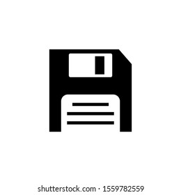 Floppy disk icon on white background vector illustration for website, mobile application, presentation, infographic, Diskette save concept sign, black flat icon design Vector