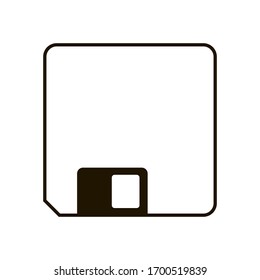 Icono de disquete en fondo blanco. Ilustración, pasos 10.