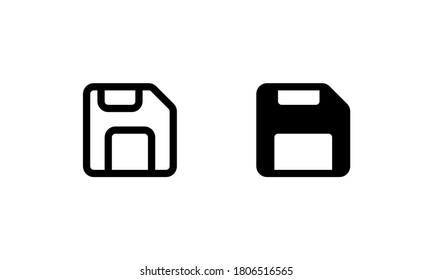 Floppy disk icon. Outline and glyph style