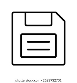 Floppy disk icon. Outline save icon vector illustration