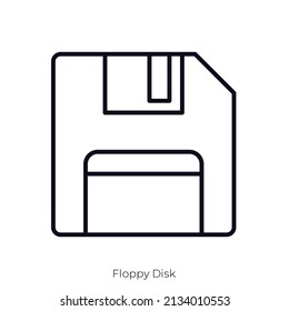 Floppy Disk icon. Outline style icon design isolated on white background