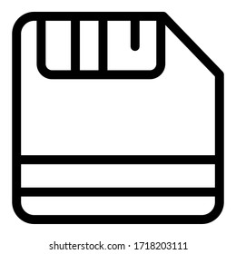Floppy disk icon. Outline floppy disk vector icon for web design isolated on white background