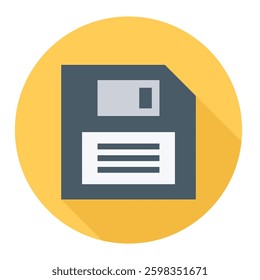 Floppy disk icon representing storage, data, technology, retro, memory, device.