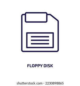 floppy disk icon from seo collection. Thin linear floppy disk, floppy, equipment outline icon isolated on white background. Line vector floppy disk sign, symbol for web and mobile