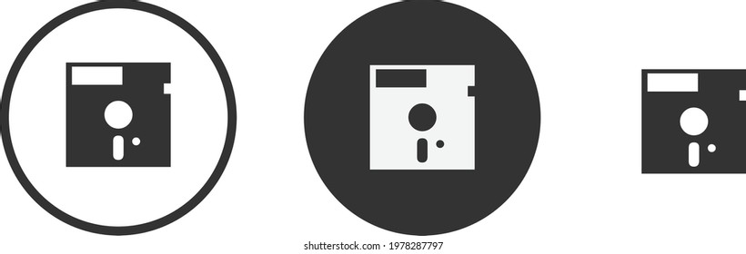 Floppy Disk icon set. Collection of high quality black outline logo for web site design and mobile dark mode apps. Vector illustration on white background 
