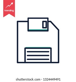Floppy disk icon sign symbol - Vector