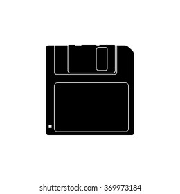 Floppy disk icon. Simple black vector symbol. Logo for web. Image for business.