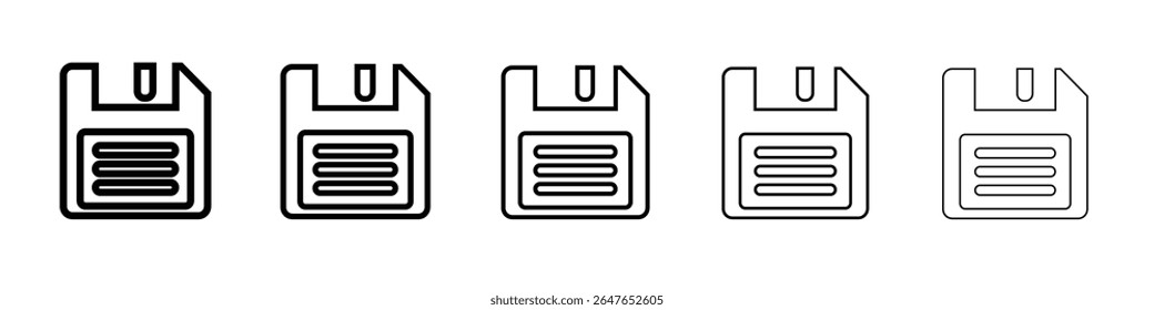 Floppy Disk Icon Single vector thin outline style sign