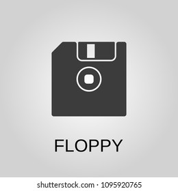 Floppy disk icon. Floppy disk symbol. Flat design. Stock - Vector illustration