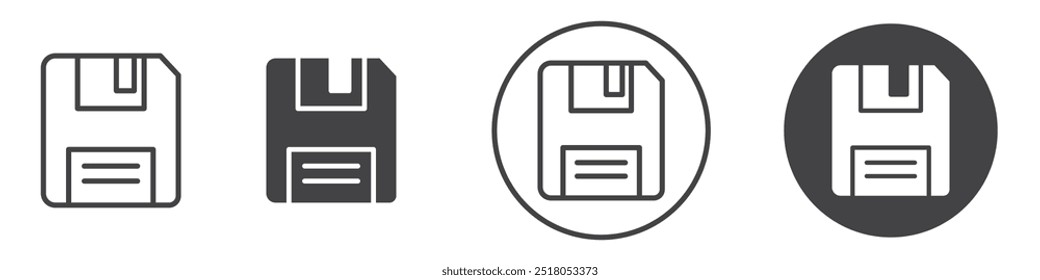 Floppy disk icon thin line illustration