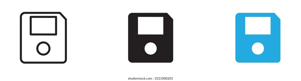 Floppy disk icon thin line illustration