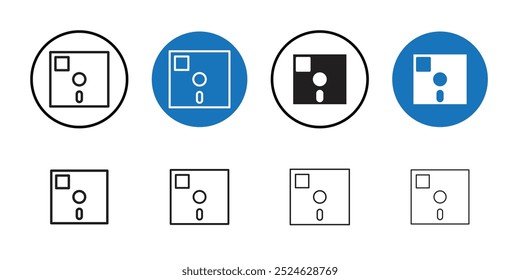 Floppy disk icon Thin line art collection