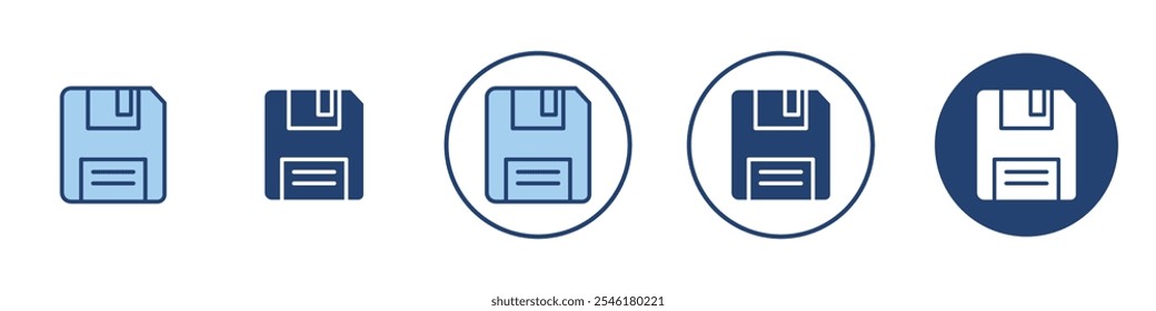 Floppy disk icon Thin line art isolated