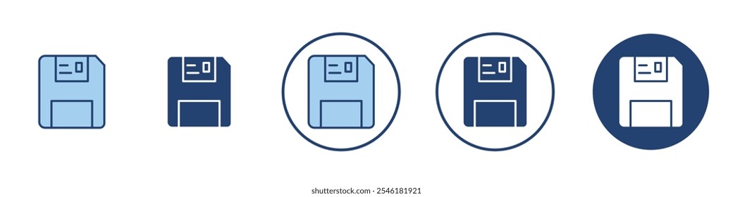 Floppy disk icon Thin line art isolated
