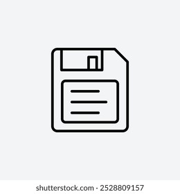 Floppy disk icon in tree different line stroke sizes.