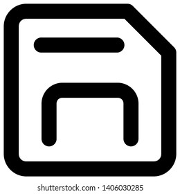 floppy disk icon, as a user interface icon, with an outline vector style