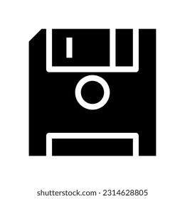 floppy disk icon vector designed in detailed solid glyph style (64px artboard)