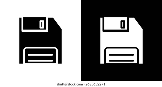 Floppy disk icon Vector in flat style. Collection silhouettes