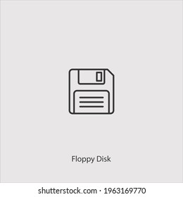 floppy disk icon vector icon.Editable stroke.linear style sign for use web design and mobile apps,logo.Symbol illustration.Pixel vector graphics - Vector