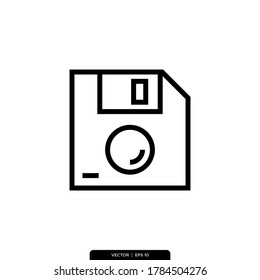 Floppy disk Icon Vector Illustration Logo Template in trendy style 