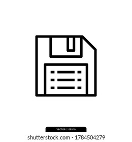 Floppy disk Icon Vector Illustration Logo Template in trendy style 