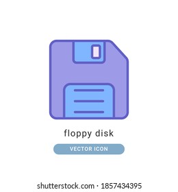 floppy disk icon vector illustration. floppy disk icon lineal color design.