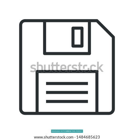 Floppy disk icon vector illustration logo template for many purpose
