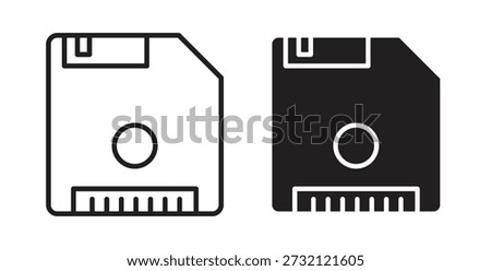 Floppy disk icon. Vector illustration, flat and stroke