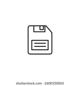 Floppy disk icon, vector linear illustration for web and app..eps
