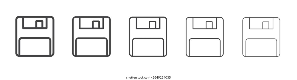 Floppy disk icon vector outline set illustration sign