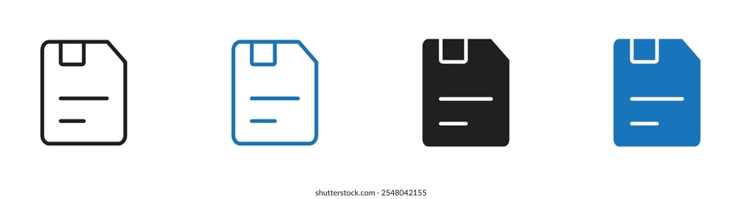 Floppy disk icon Vector set outline