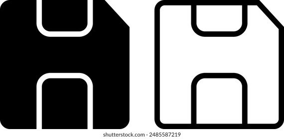 Floppy disk icon, vector silhouette