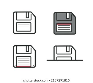 Floppy disk icons for saving files.