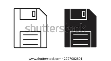 Floppy disk icons set. Simple line vector illustration