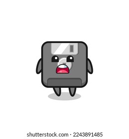 floppy disk illustration with apologizing expression, saying I am sorry , cute style design for t shirt, sticker, logo element