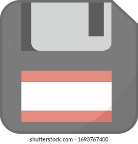 Floppy disk, illustration, vector on white background