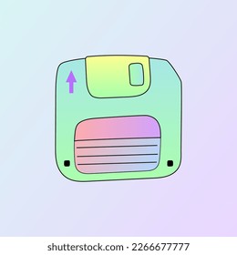 Floppy disk isolated on background. Vector illustration.