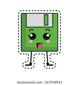 floppy disk kawaii character
