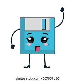 floppy disk kawaii character