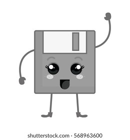 floppy disk kawaii character