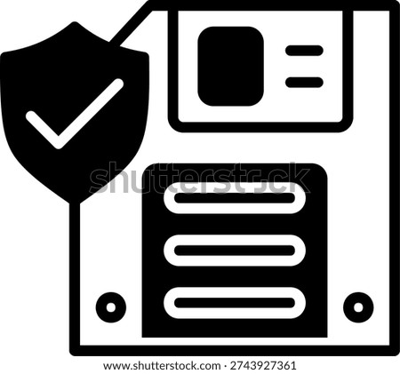 Floppy Disk Line Fill Style Icon