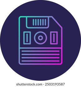 Floppy Disk Line Gradient Icon Design