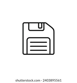 Floppy disk line icon isolated on white background