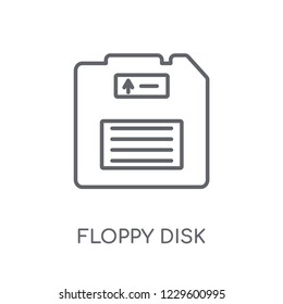 Floppy disk linear icon. Modern outline Floppy disk logo concept on white background from Programming collection. Suitable for use on web apps, mobile apps and print media.